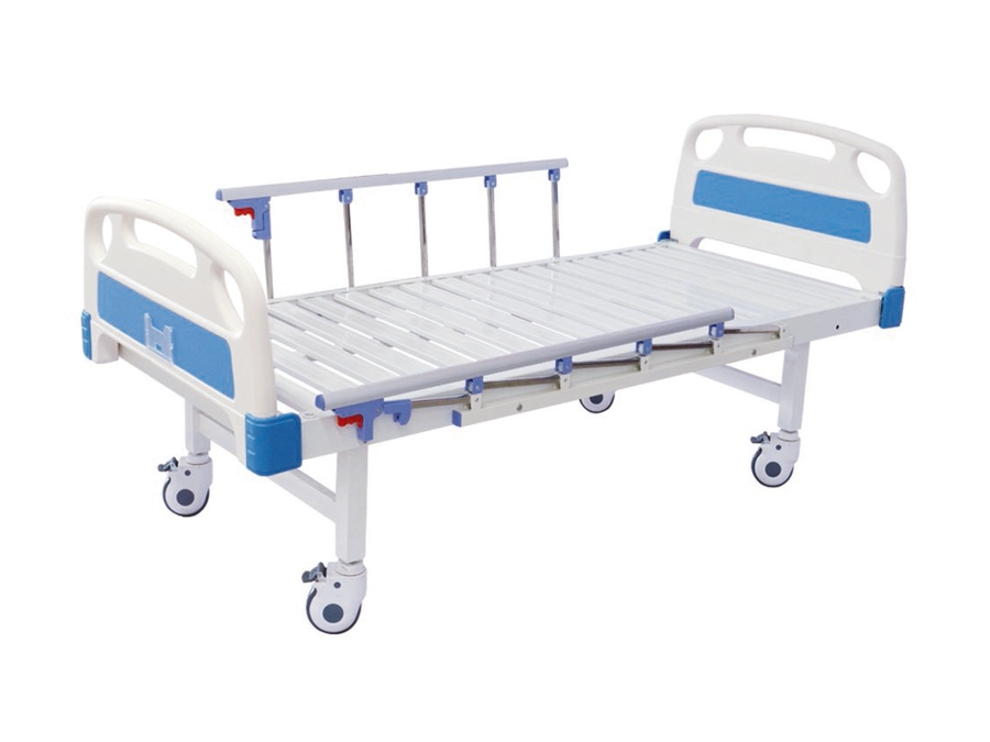 普通病床(M18) ABS床頭條式平板護(hù)理床(四角剎車、六檔護(hù)欄)